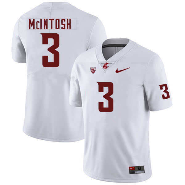 Men #3 Deon McIntosh Washington Cougars College Football Jerseys Sale-White - Click Image to Close